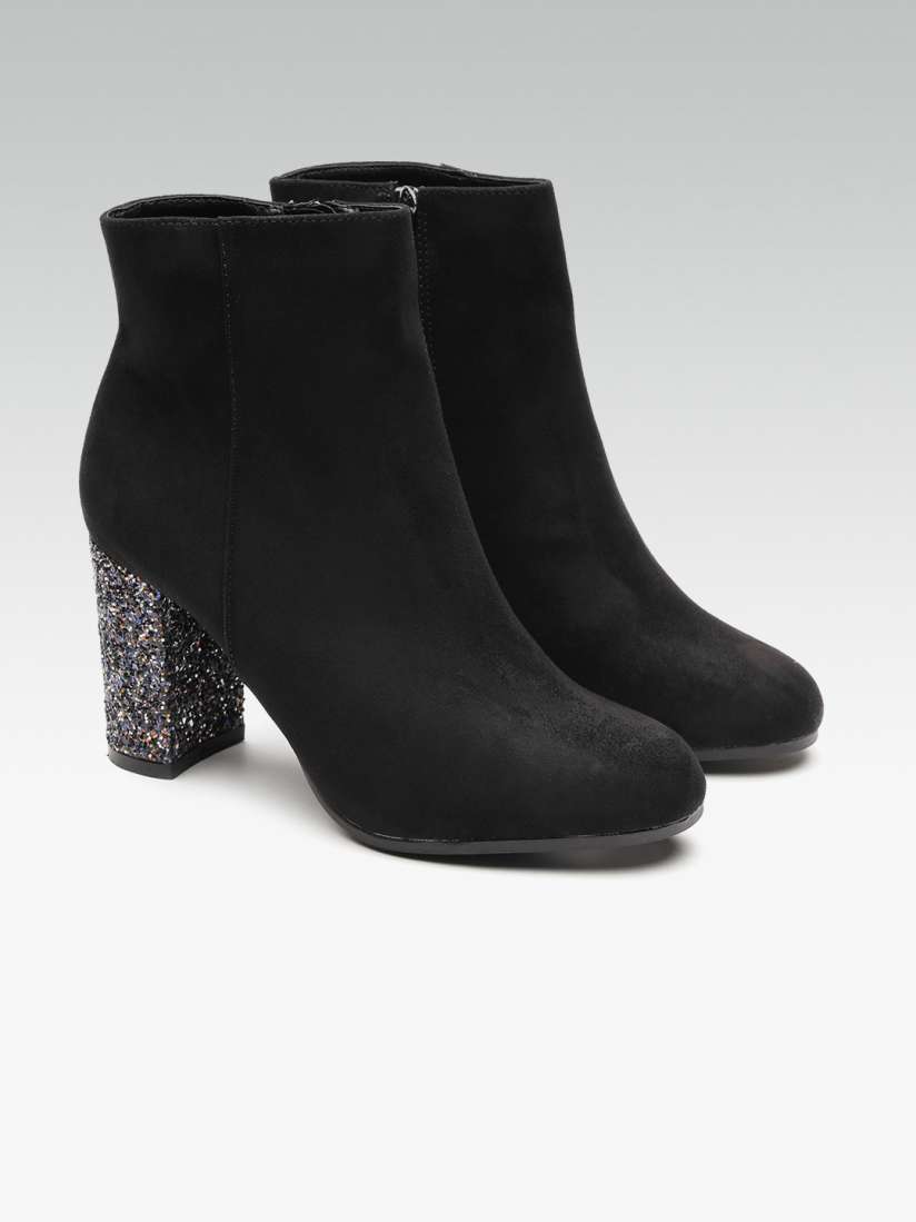Buy DOROTHY PERKINS Women Black Solid Heeled Boots Boots for Women 2386378 Myntra