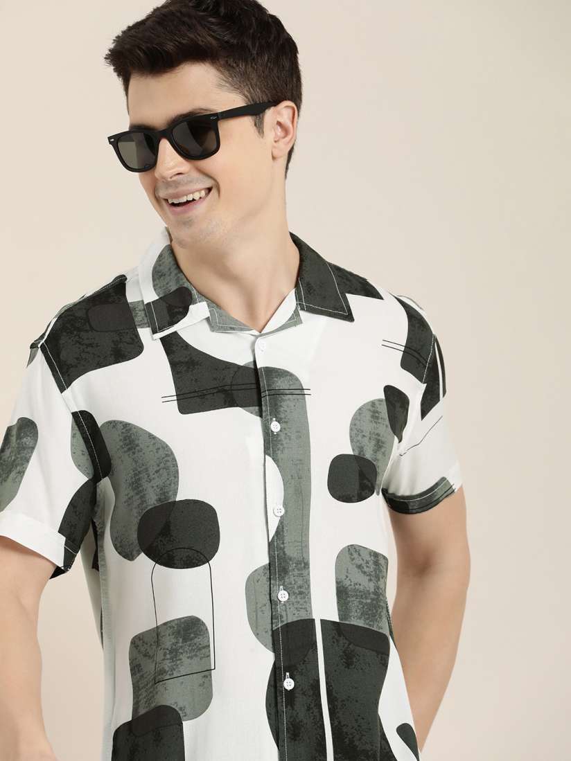 Buy HERE NOW Men Slim Fit Opaque Printed Casual Shirt Shirts for Men 23867028 Myntra