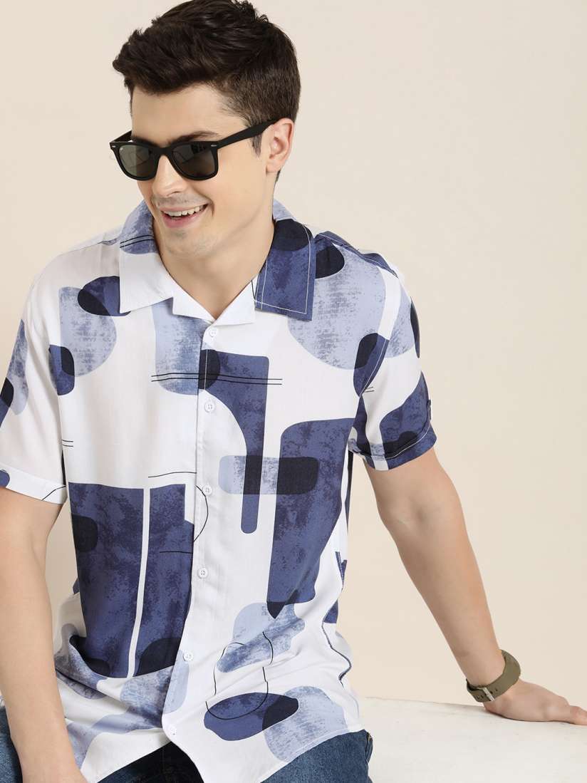 Buy HERE NOW Men Slim Fit Opaque Printed Casual Shirt Shirts for Men 23867036 Myntra