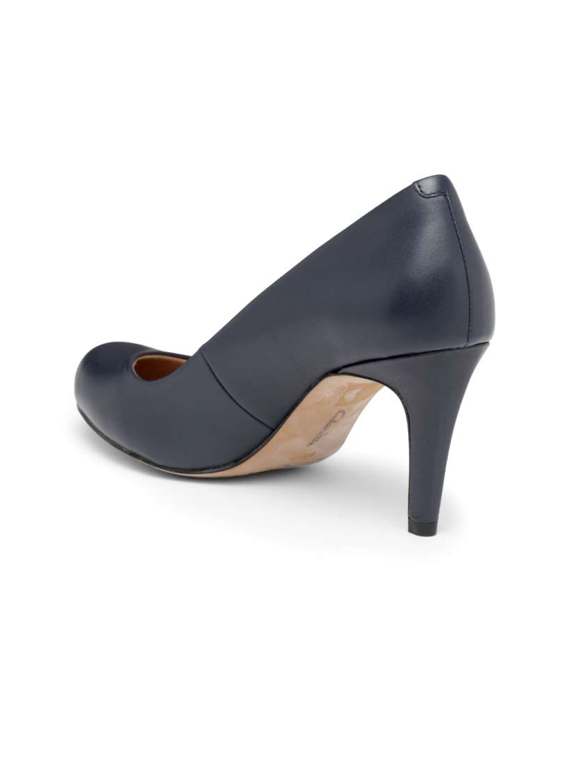 Buy Clarks Women Navy Blue Leather Solid Pumps Heels for Women 2386818 Myntra