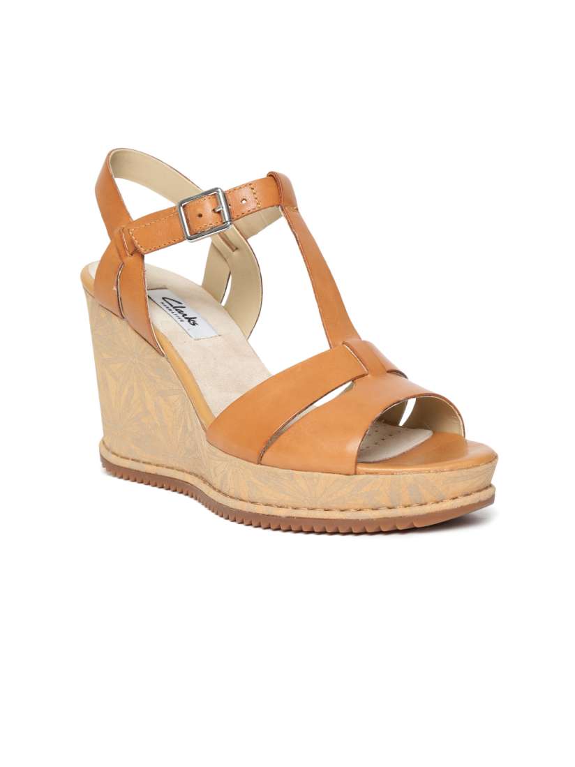 Buy Clarks Women Tan Brown Leather Wedges Heels for Women 2386820 Myntra