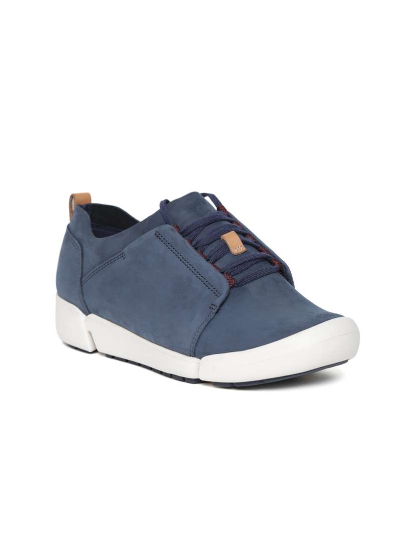 Buy Clarks Women Navy Blue Nubuck Leather Sneakers Casual Shoes for Women 2386854 Myntra