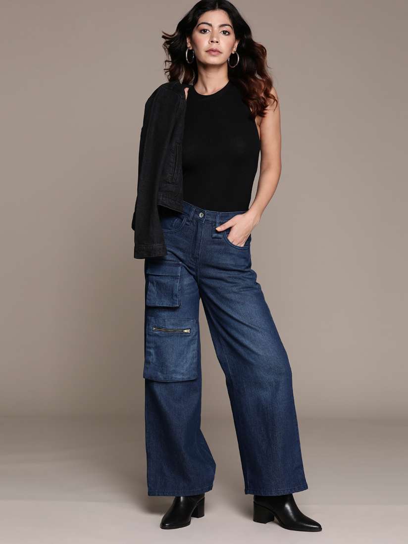 Buy The Roadster Lifestyle Co. Women High Rise Light Fade Stretchable Flared Jeans Jeans for Women 23878496 Myntra