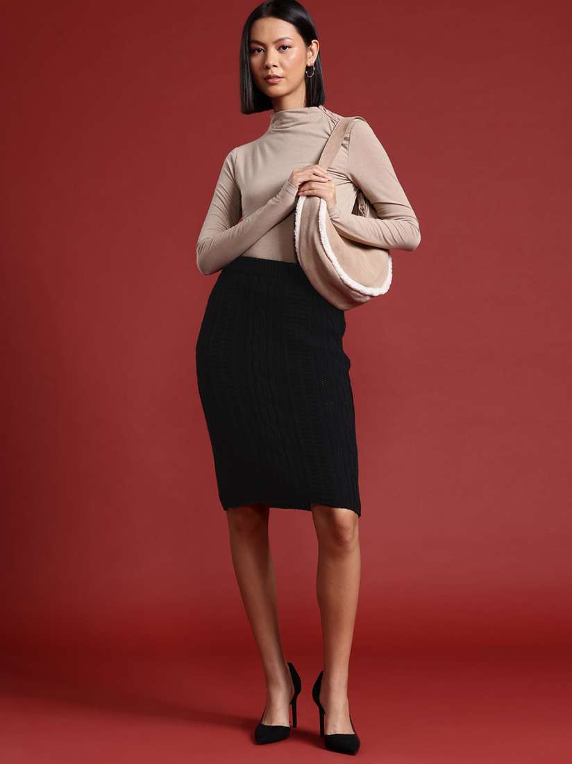Buy all about you Women Cable Knit Pencil Skirt Skirts for Women 23879440 Myntra