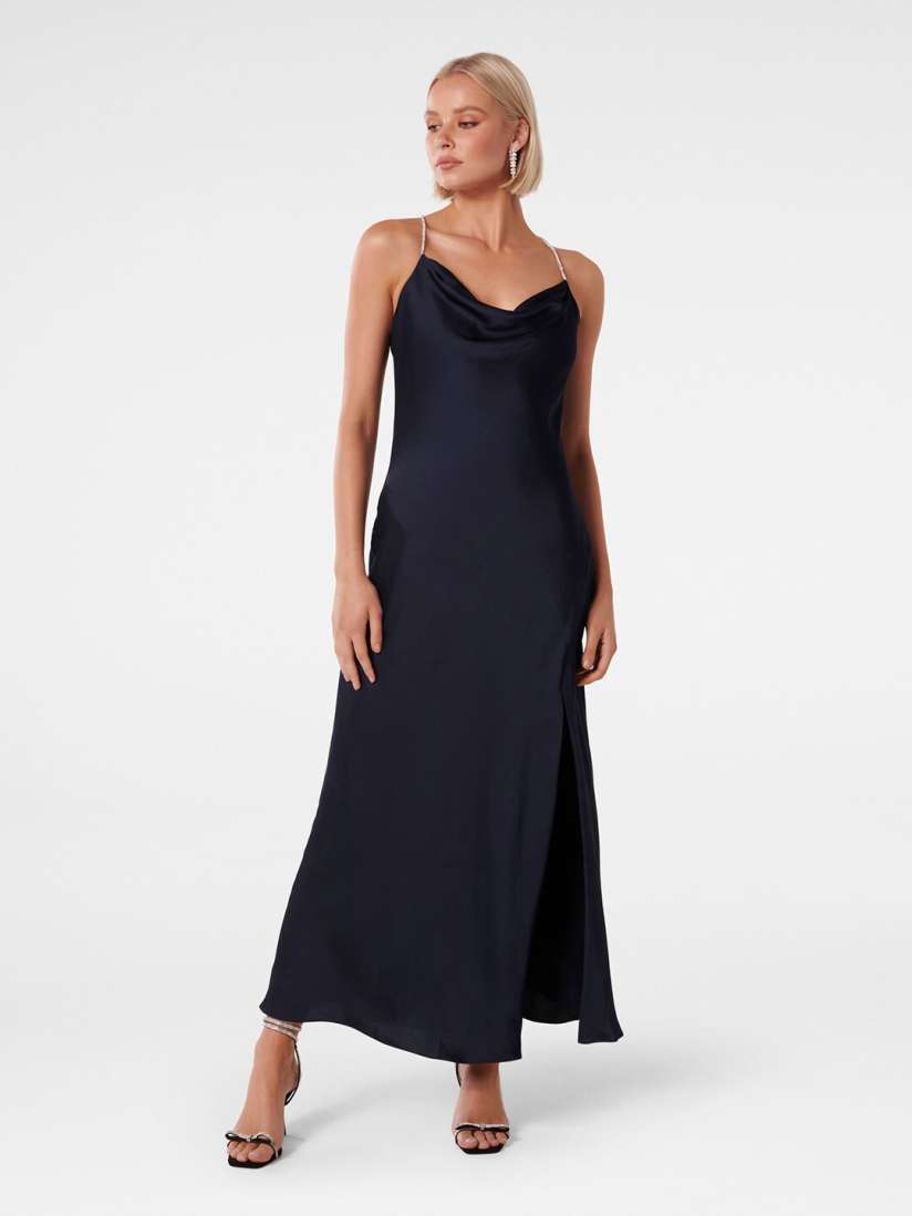 Buy Forever New Shoulder Straps Satin Maxi Dress Dresses for Women 23881686 Myntra