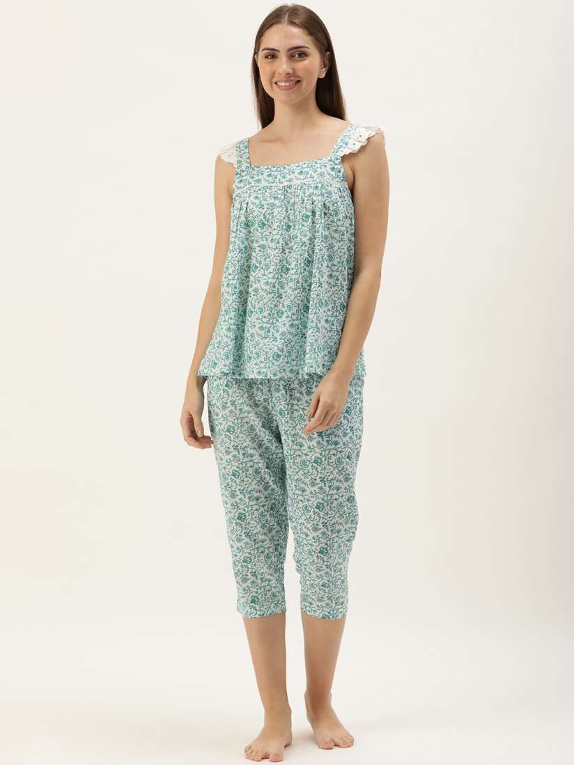 Buy Slumber Jill Floral Printed Pure Cotton Night Suit Night suits for Women 23881882 Myntra