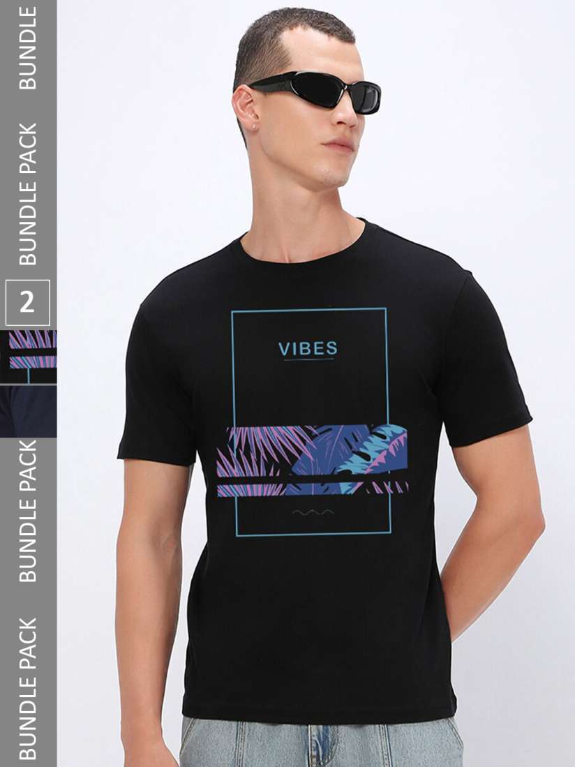 Buy Bewakoof Pack Of 2 Printed Pure Cotton T shirts Tshirts for Men 23883800 Myntra