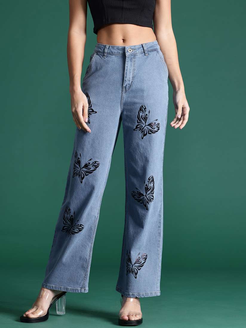 Buy DressBerry Women Straight Fit Printed Stretchable Jeans Jeans for Women 23886222 Myntra