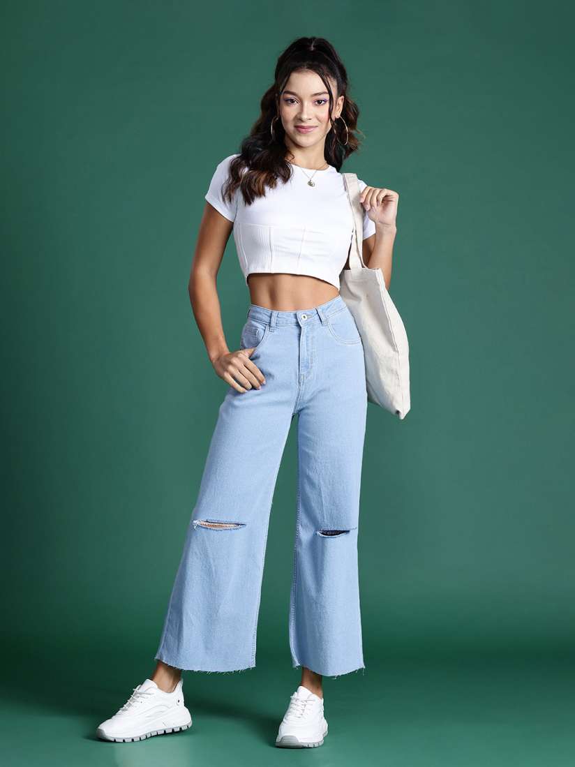 Buy DressBerry Women Flared Light Fade Stretchable Jeans Jeans for Women 23886260 Myntra
