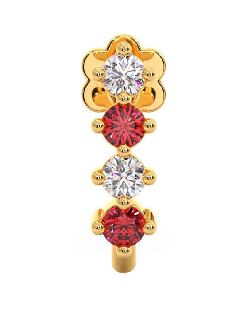Buy CANDERE A KALYAN JEWELLERS COMPANY 18KT Gold Diamond Studded Nose Pin 0.4gm Nosepin Diamond for Women 23887782 Myntra