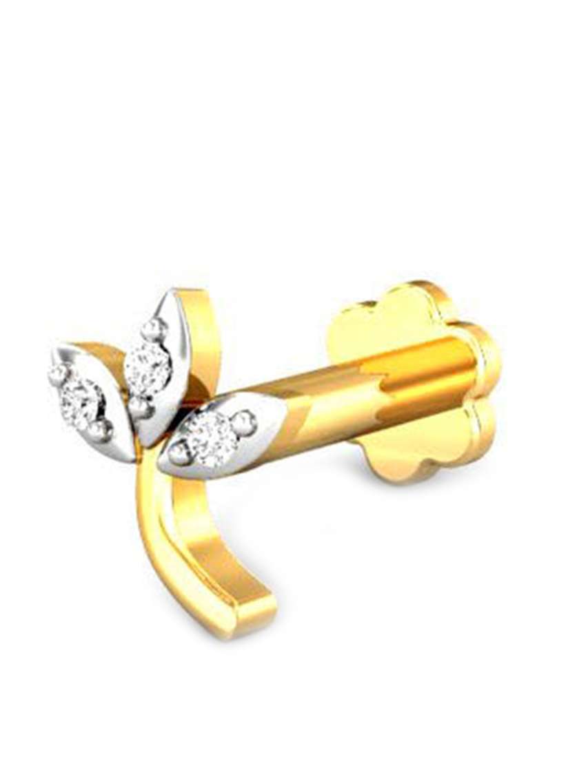 Buy CANDERE A KALYAN JEWELLERS COMPANY 18KT Gold Diamond Studded Nose Pin 0.75gm Nosepin Diamond for Women 23887976 Myntra