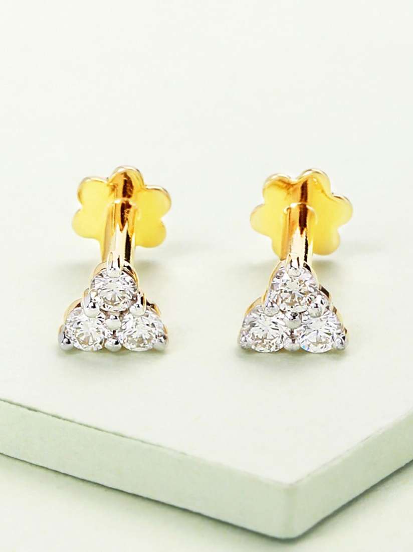 Buy CANDERE A KALYAN JEWELLERS COMPANY 18KT BIS Hallmark Gold Diamond Studded Earrings 0.64gm Earrings Diamond for Women 23888006 Myntra