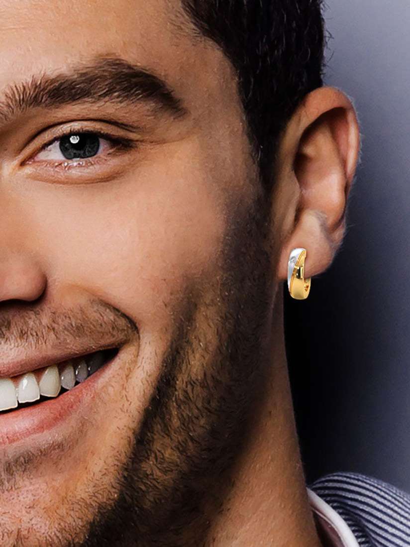 Mens gold hoop diamond earrings shop