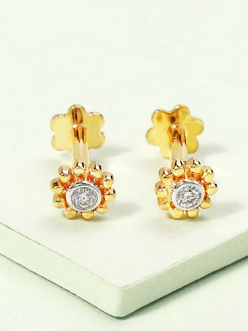 Buy CANDERE A KALYAN JEWELLERS COMPANY 18KT BIS Hallmark Gold Diamond Studded Earrings 0.67 g Earrings Diamond for Women 23888090 Myntra
