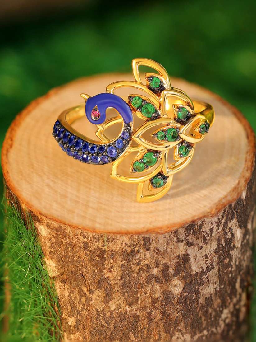 Buy CANDERE A KALYAN JEWELLERS COMPANY 14KT BIS Hallmark Gold Gemstone Studded Ring 3.1 g Ring Gold for Women 23888094 Myntra