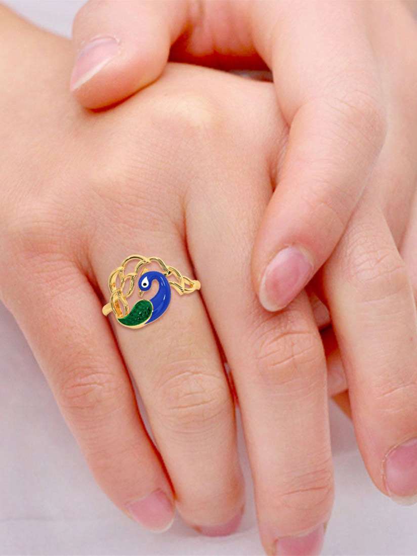 Buy CANDERE A KALYAN JEWELLERS COMPANY Peacock 18KT BIS Hallmark Gold Ring 1.92 g Ring Gold for Women 23888102 Myntra