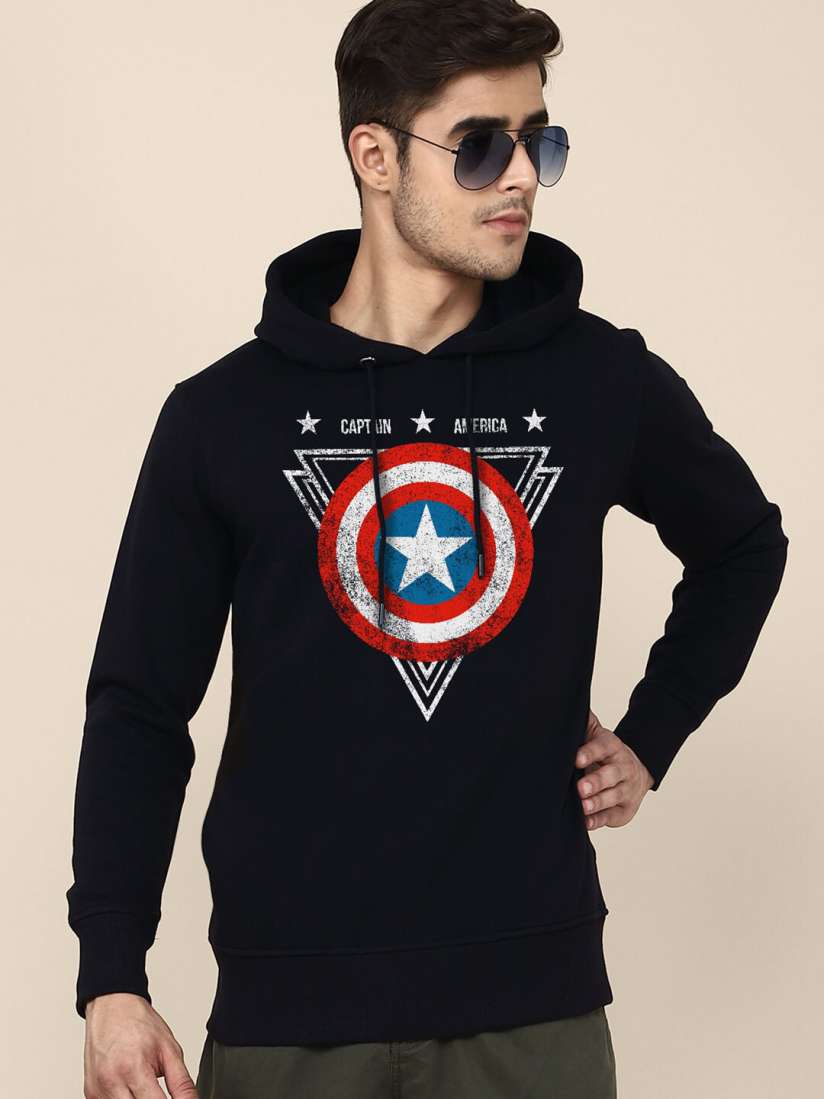 Captain america hooded t shirt top