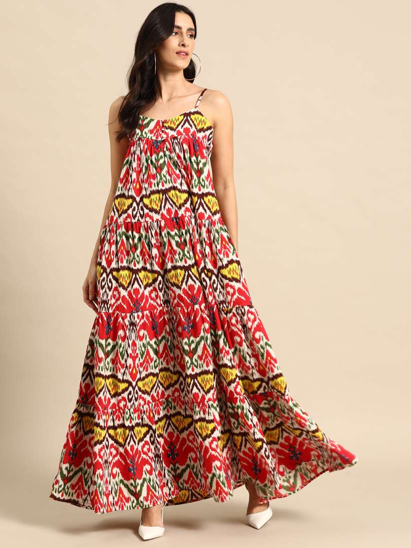 Buy MABISH by Sonal Jain Ethnic Motifs Printed Tiered Maxi Dress Dresses for Women 23893710 Myntra