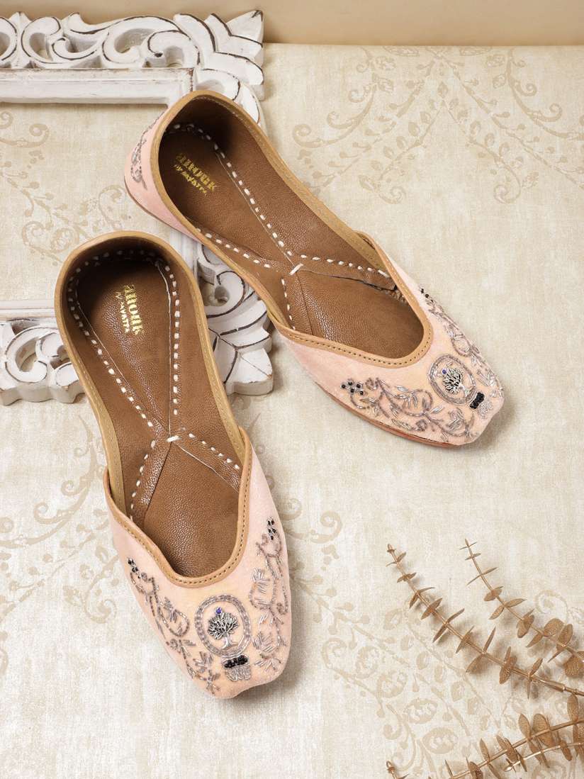 Buy Anouk Women Embellished Handcrafted Mojaris Flats for Women 23894154 Myntra