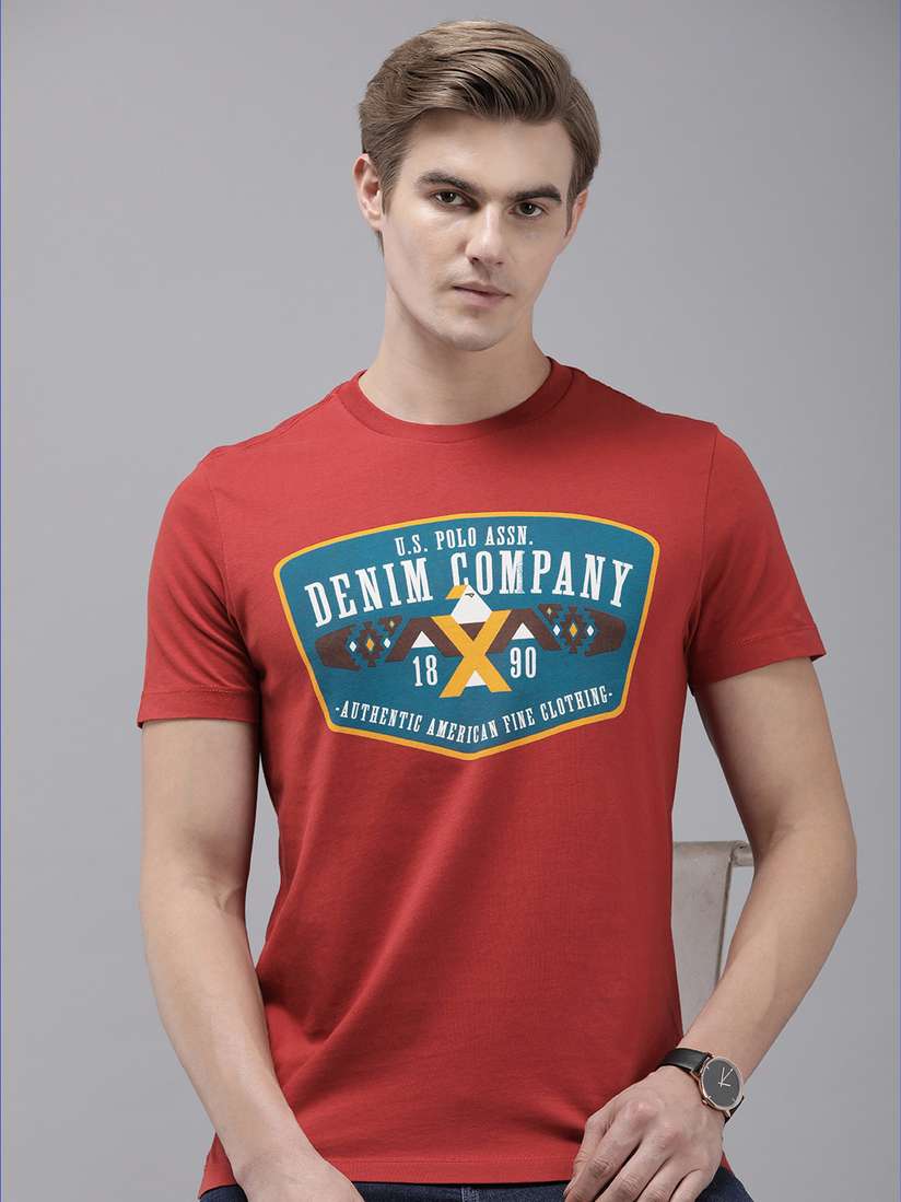 Garments Personalised T Shirts Usa Polo Denim Typography Printed