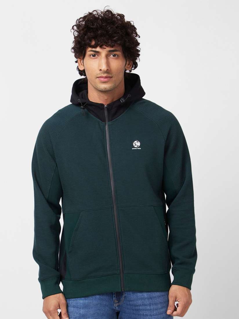 Buy SPYKAR Striped Hooded Full Sleeves Regular Fit Cotton Sweatshirt Sweatshirts for Men 23902002 Myntra