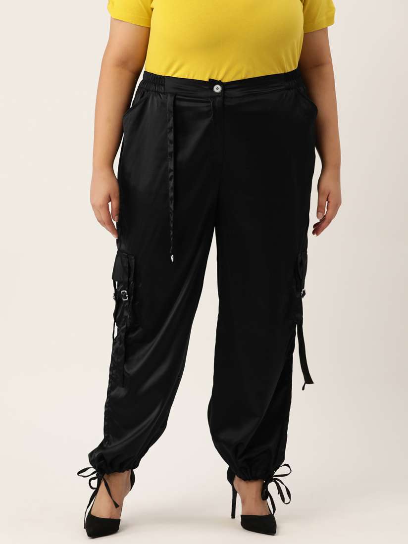 Buy theRebelinme Women Plus Size Smart High Rise Easy Wash Cargos Trousers Trousers for Women 23906836 Myntra