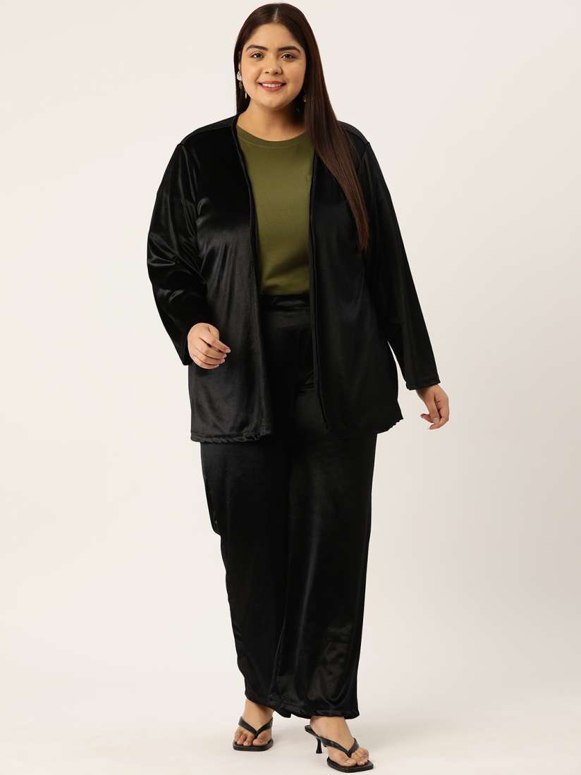 Plus size velvet shrug sales