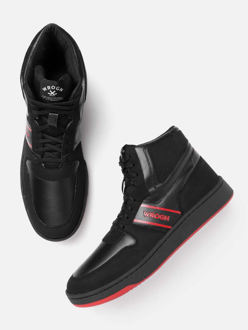 Wrogn black sneakers cheap