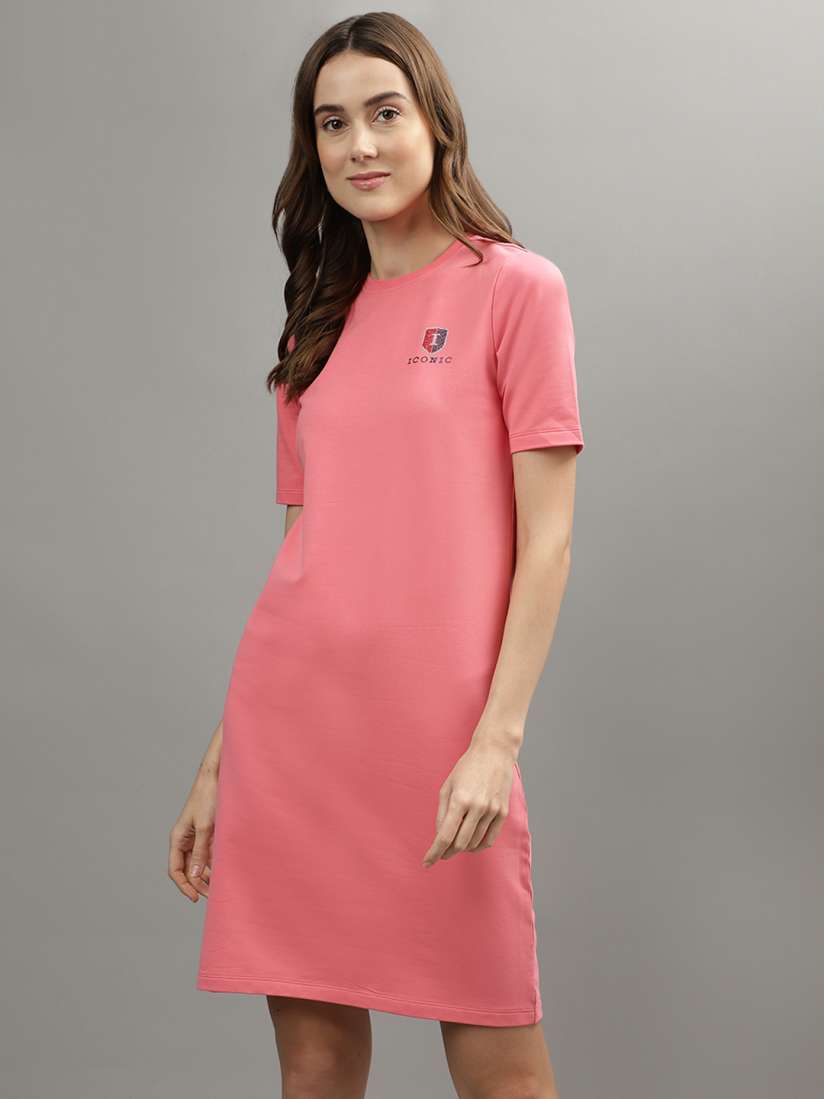 Buy Iconic Round Neck Cotton T shirt Dress Dresses for Women 23910106 Myntra