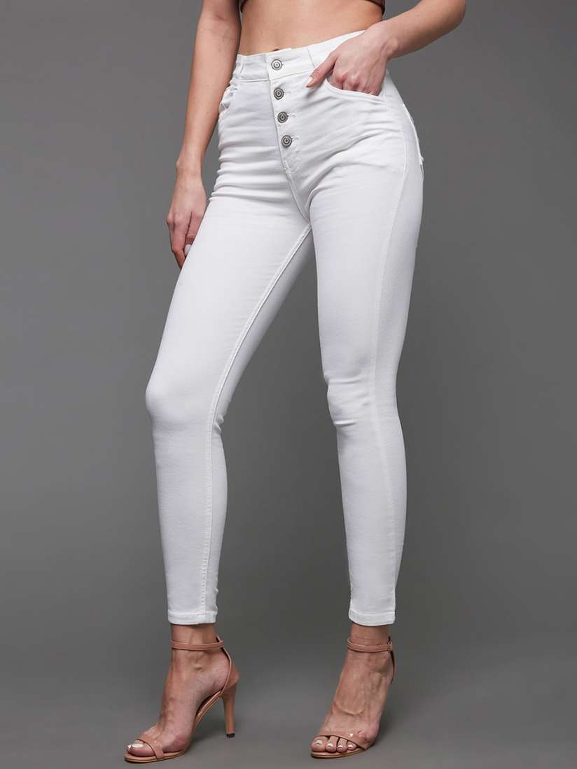 Myntra white jeans shop