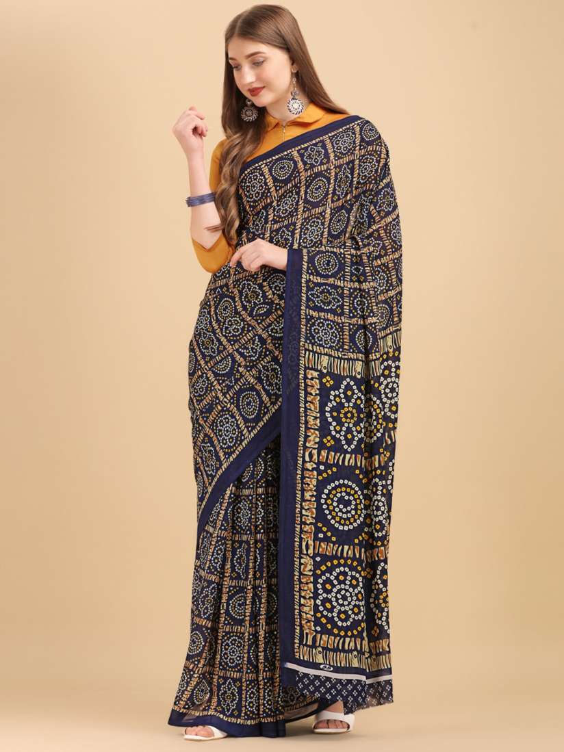 Buy Ishin Bandhani Pure Georgette Saree Sarees for Women 23918866 Myntra