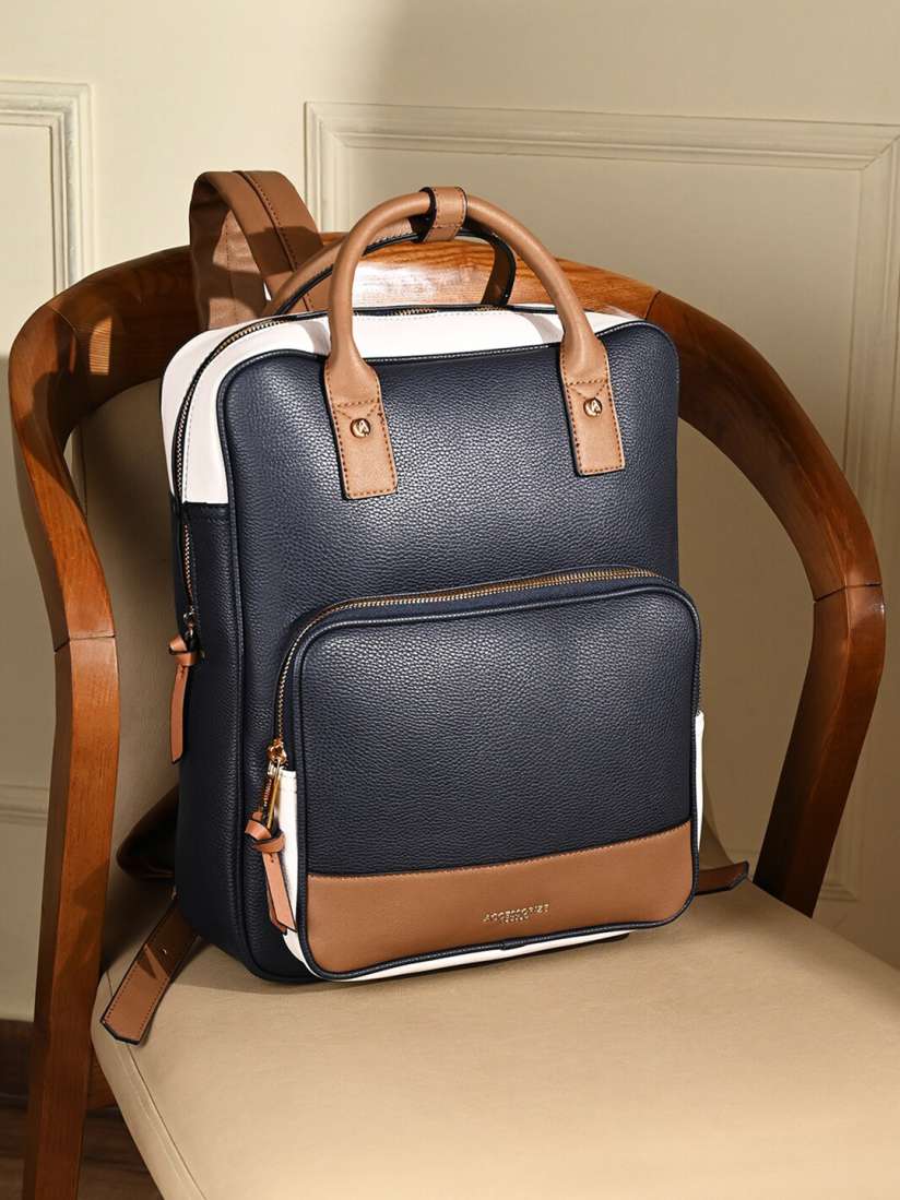 Buy Accessorize London Faux Leather Pocket Handle Backpack With 12 Laptop Sleeve Backpacks for Women 23919962 Myntra