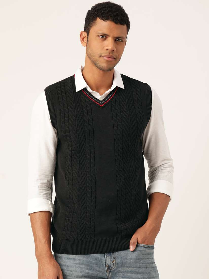 Buy Monte Carlo Cable Knit Sweater Vest Sweaters for Men 23920600 Myntra