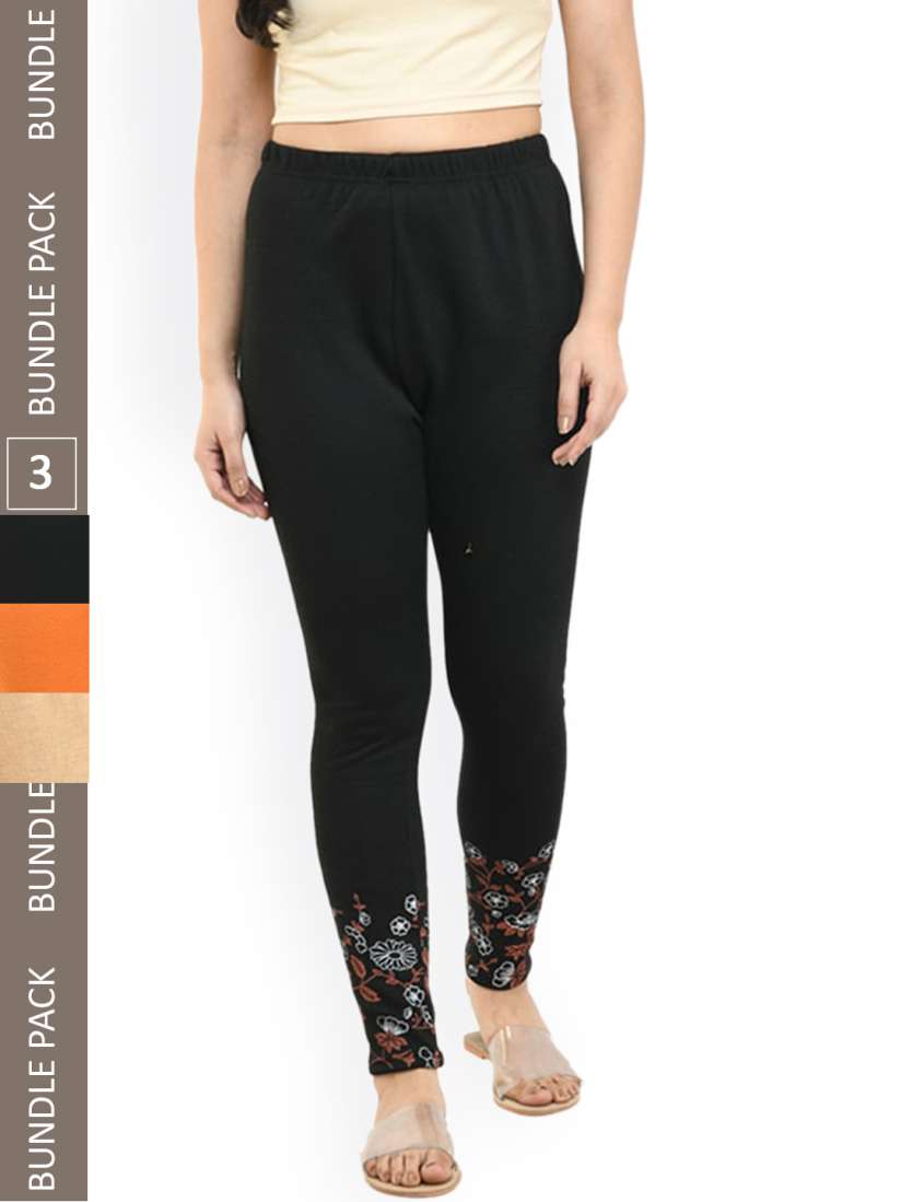 Buy IndiWeaves Pack Of 3 Printed Woollen Ankle Length Leggings Leggings for Women 23925814 Myntra