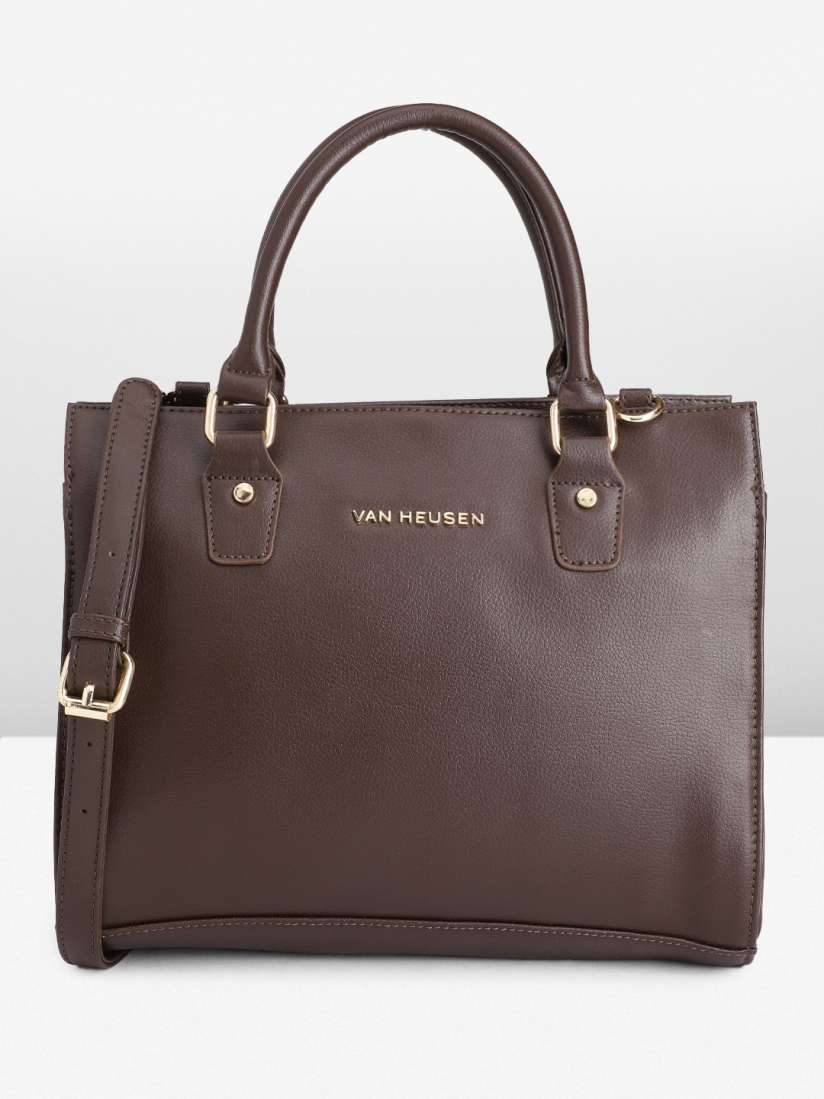 Buy Van Heusen Solid PU Structured Handheld Bag Handbags for Women 23926066 Myntra