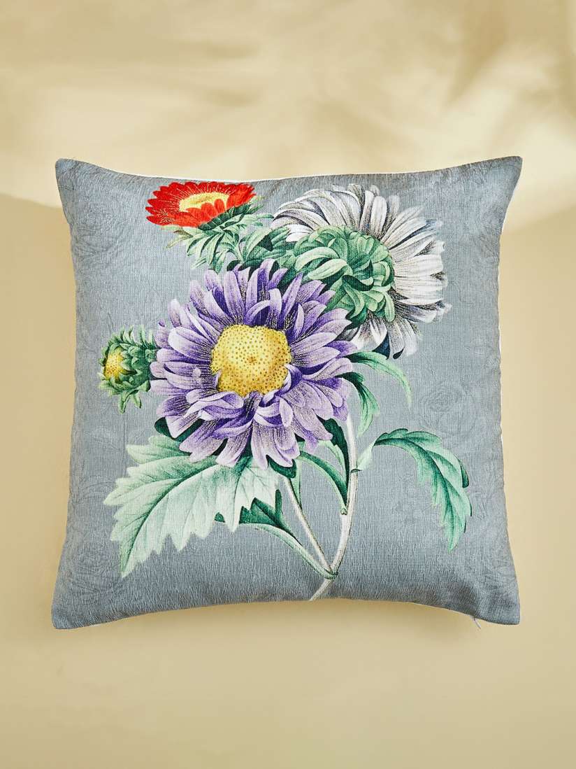 Buy Home Centre Velour Grey Purple Floral Square Cushion Cover Cushion Covers for Unisex 23927620 Myntra
