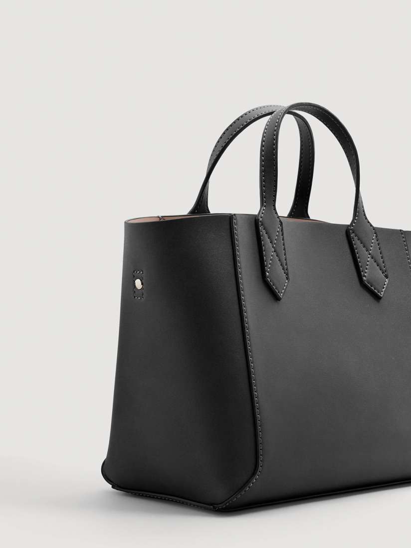 Mango black solid handheld bag discount