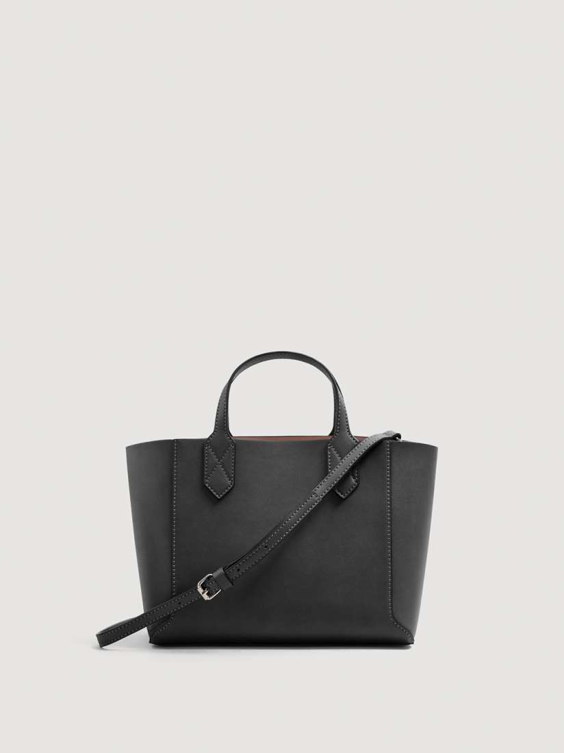 Mango black solid handheld bag discount