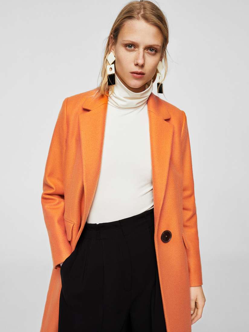 Orange overcoat women's shop