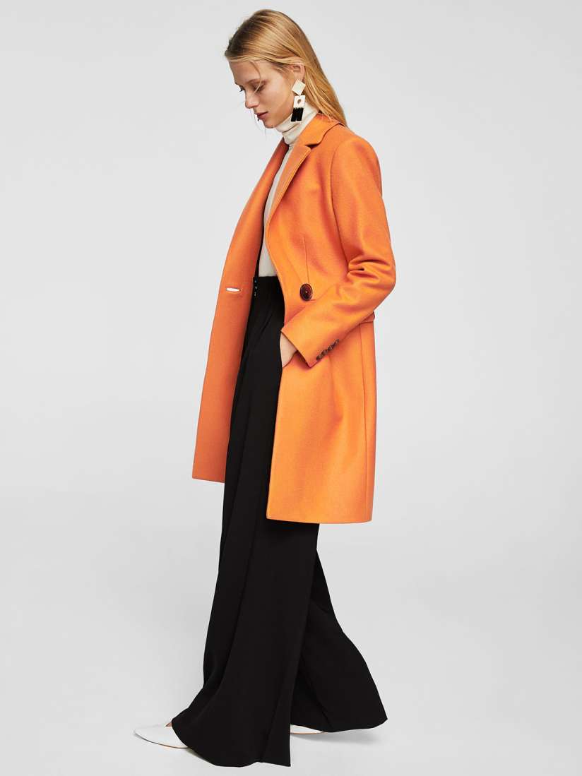 Mango burnt orange coat top