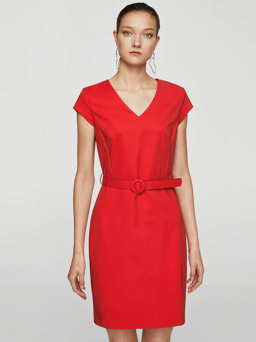 Buy MANGO Women Red Solid Sheath Dress Dresses for Women 2393685 Myntra