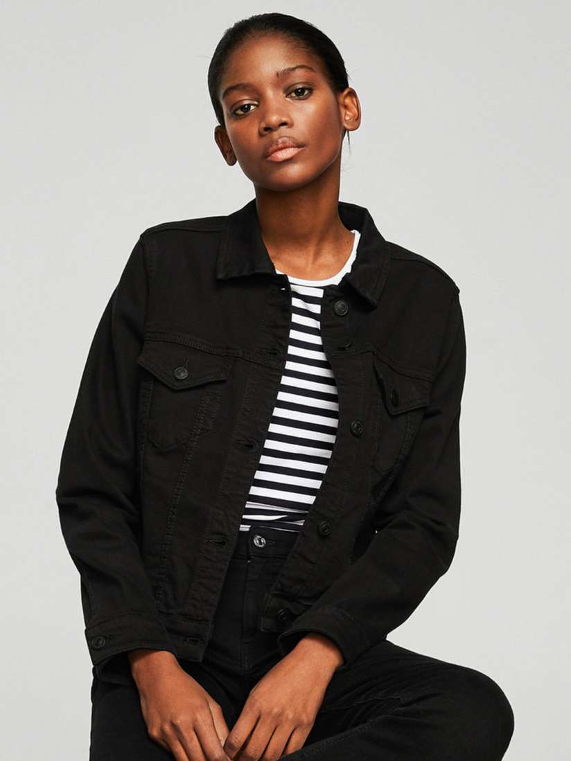 Mango black denim jacket clearance