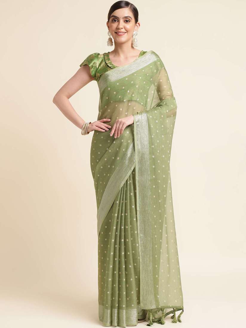 Myntra green saree outlet