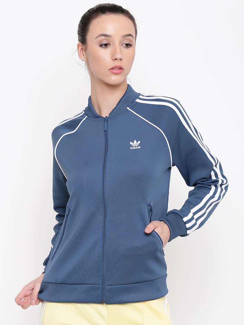 Buy ADIDAS Originals Teal Blue SST TT Solid Sporty Jacket - Jackets for  Women 2394361 | Myntra