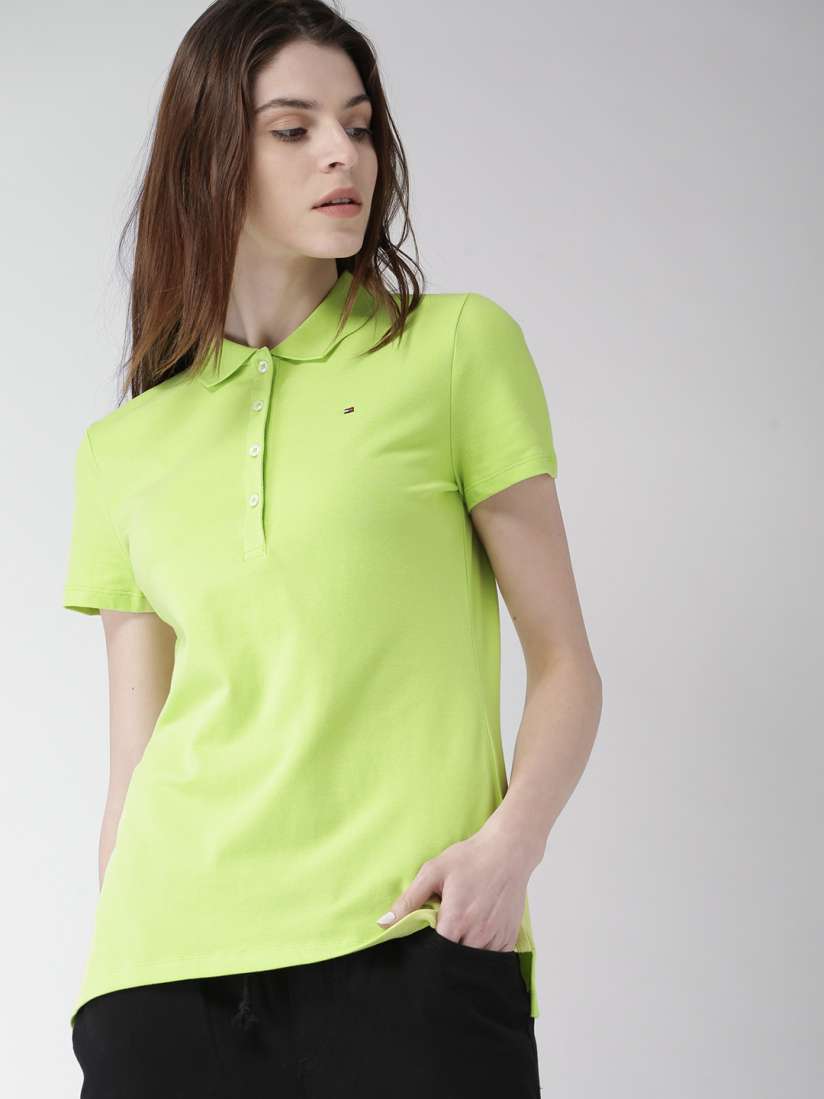 Lime green tommy hilfiger shirt hot sale