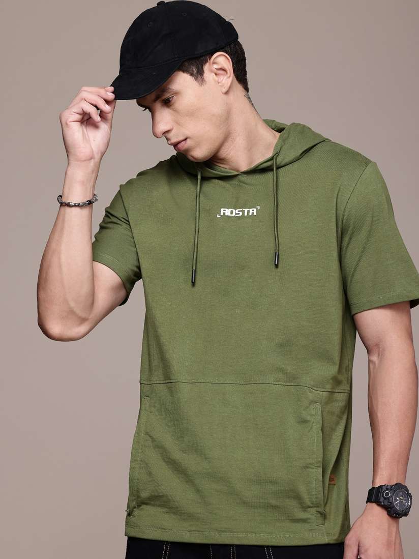 Buy Roadster Hooded Pure Cotton T shirt Tshirts for Men 23952516 Myntra