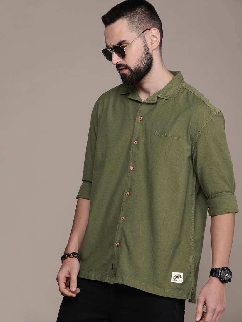 Buy The Roadster Life Co. Solid Pure Cotton Casual Shirt Shirts for Men 23952738 Myntra