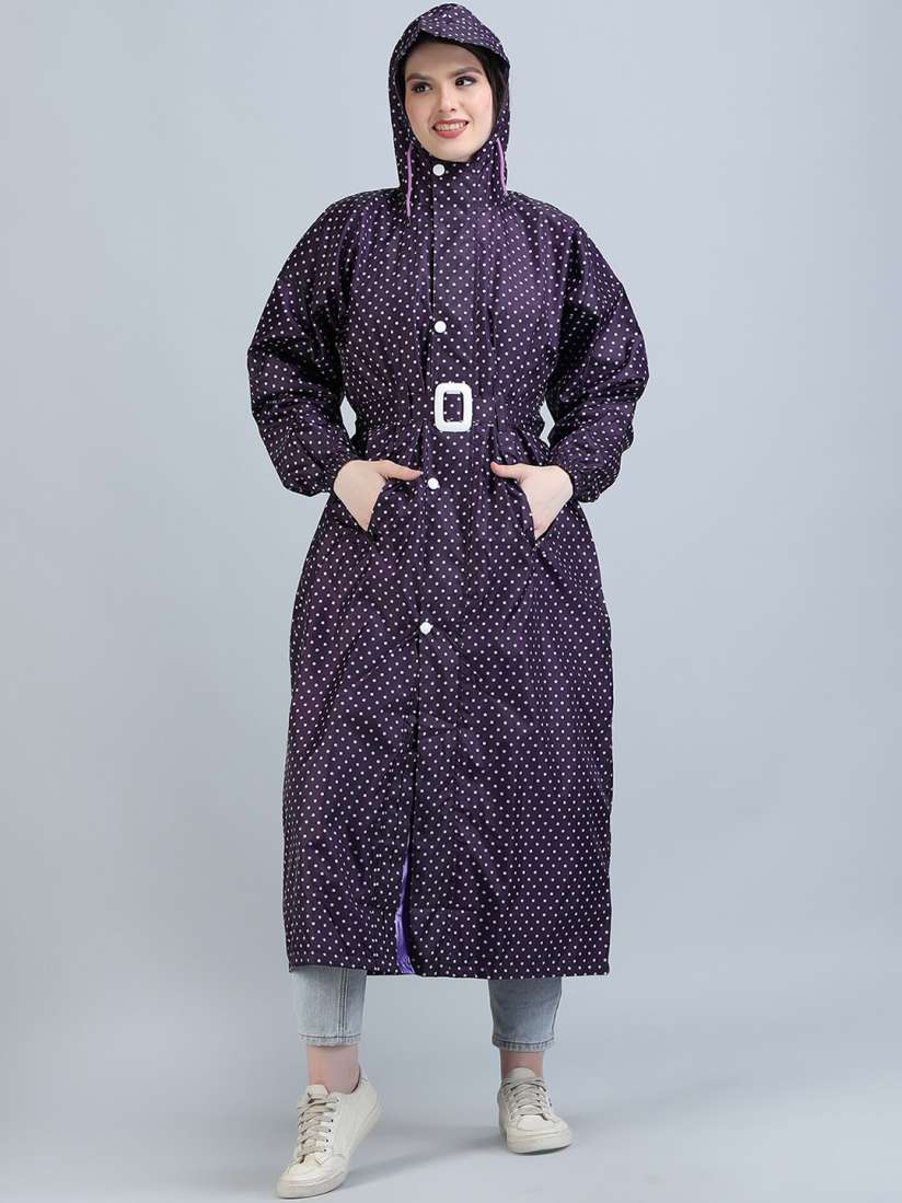 Buy Super Women Printed Reversible Waterproof Long Raincoat With Belt Rain Jacket for Women 23955294 Myntra