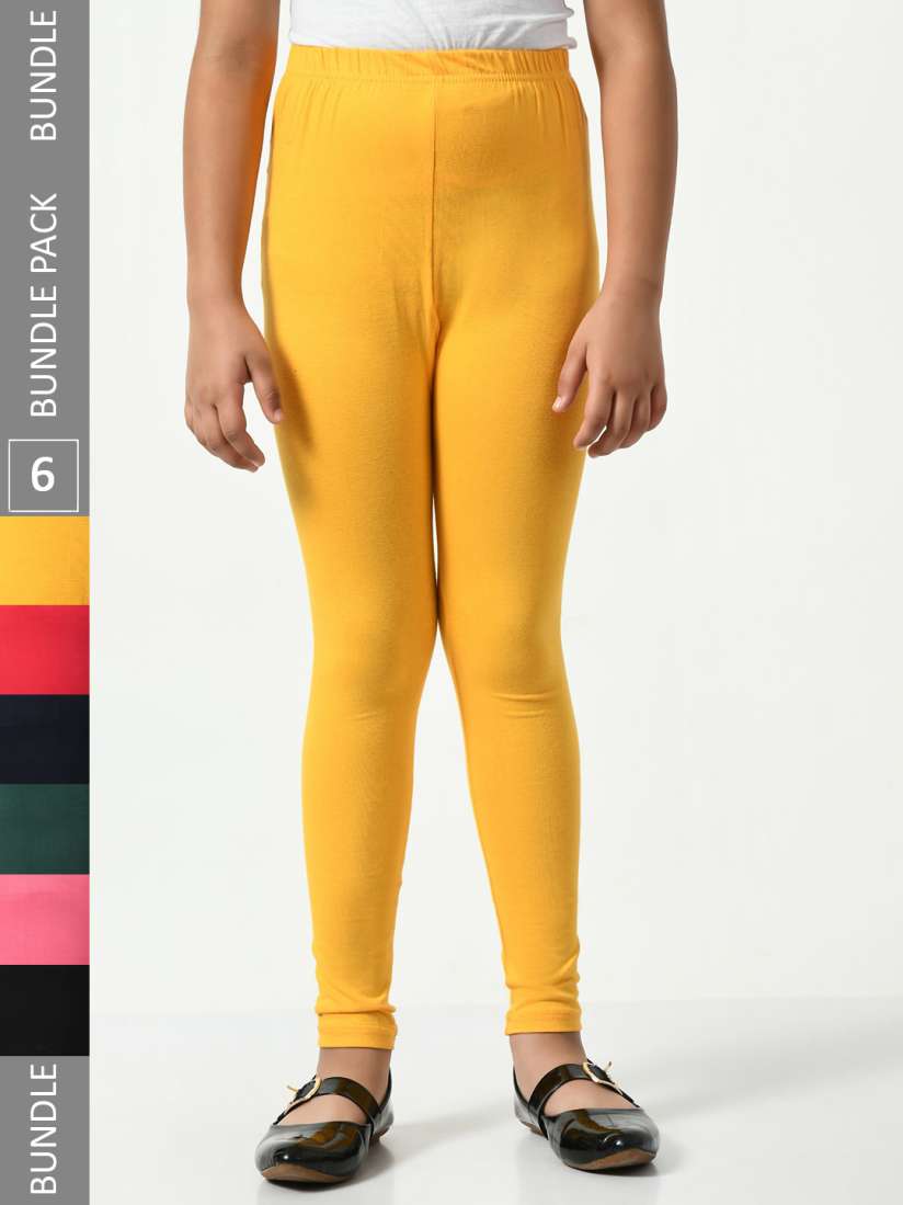 Buy BAESD Girls Pack Of 6 Churidar Length Super Soft Cotton Lycra Leggings Leggings for Girls 23957268 Myntra