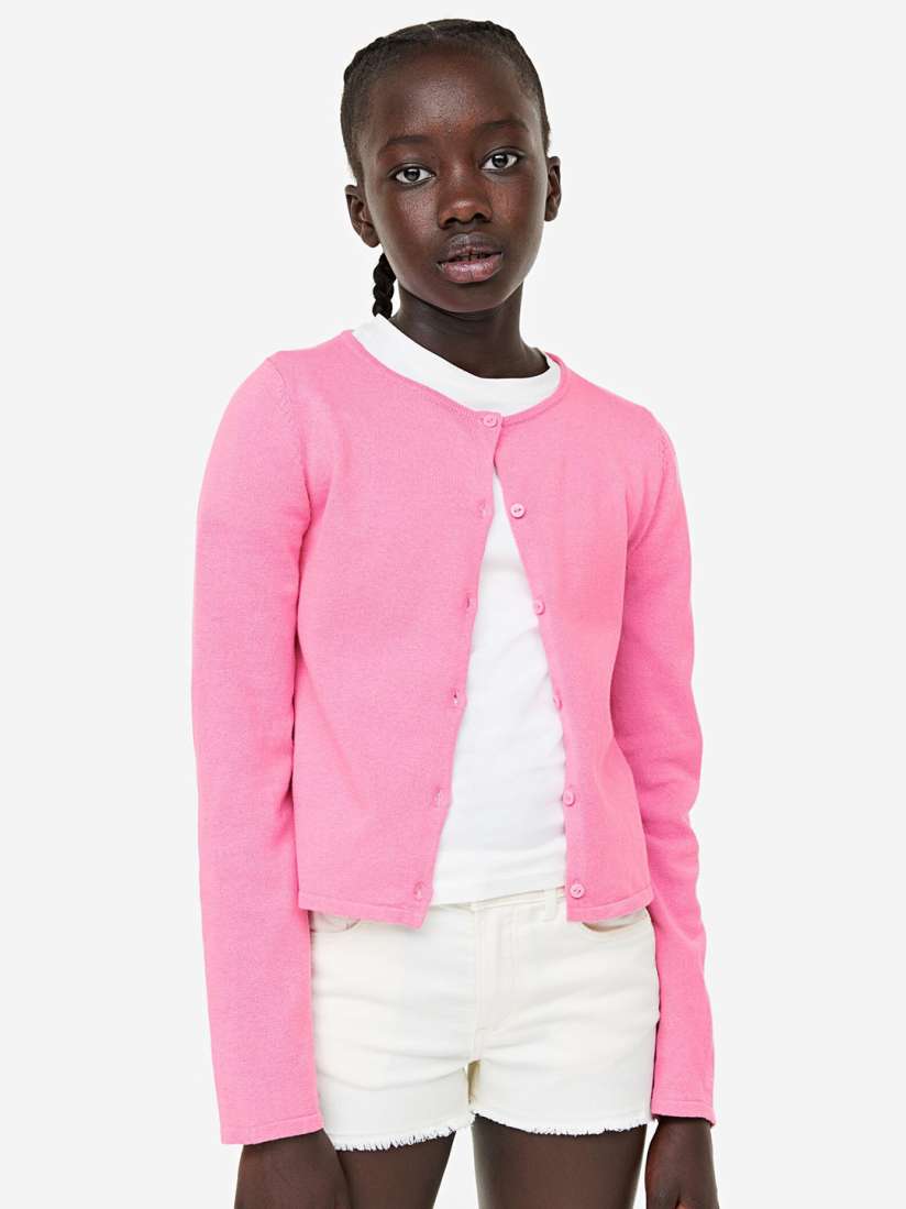 Buy H M Girls Fine Knit Pure Cotton Cardigan Sweaters for Girls 23959044 Myntra